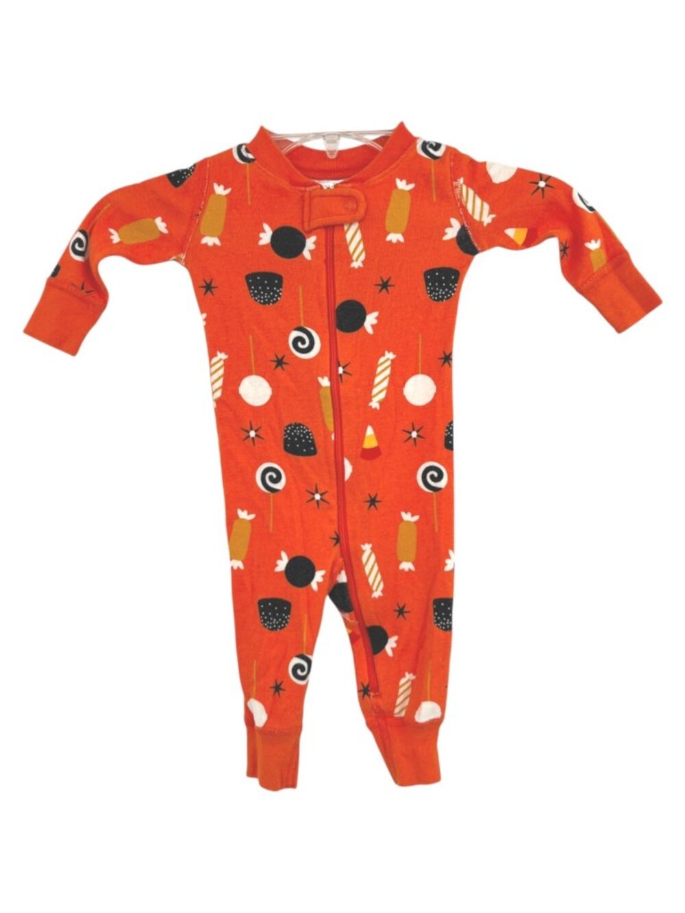 Hanna Andersson Baby Halloween Candy Print Organic Cotton Sleeper 3-6 Months